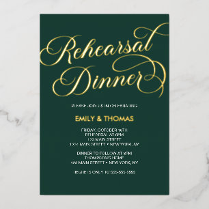 Rehearsal dinner Elegant Invitation Foil Invitatio