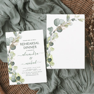 Rehearsal Dinner Eucalyptus Greenery Elegant Invitation