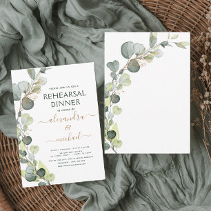 Rehearsal Dinner Eucalyptus Greenery Elegant Invitation
