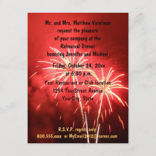 Rehearsal Dinner Fireworks Invitation