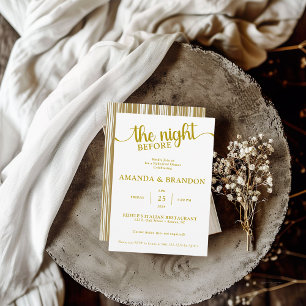 Rehearsal Dinner Gold Text Invitation