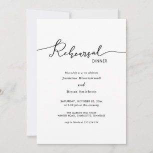 Rehearsal Dinner Handwritten Script Casual Invitation