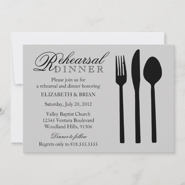Rehearsal Dinner Invitation (Front)