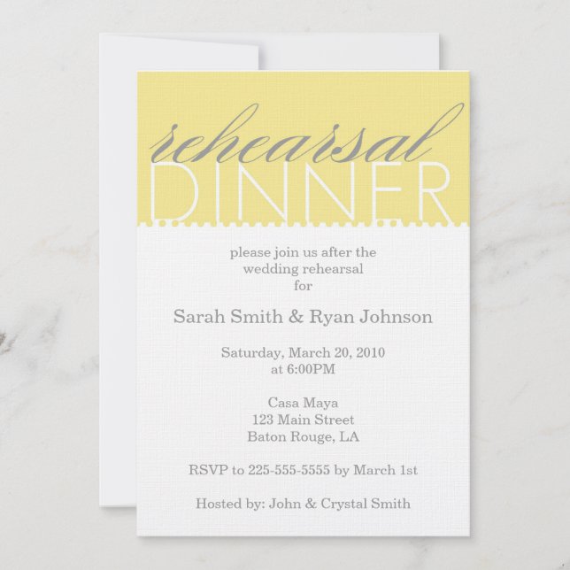 Rehearsal Dinner Invitation (Front)