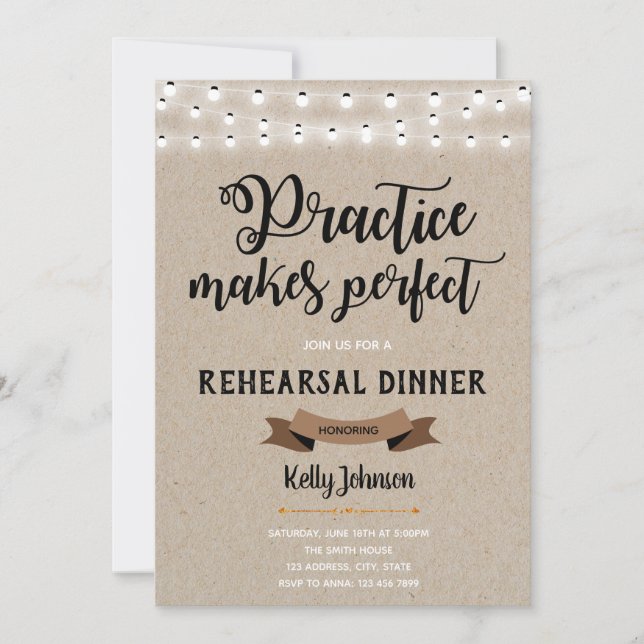 Rehearsal dinner invitation (Front)