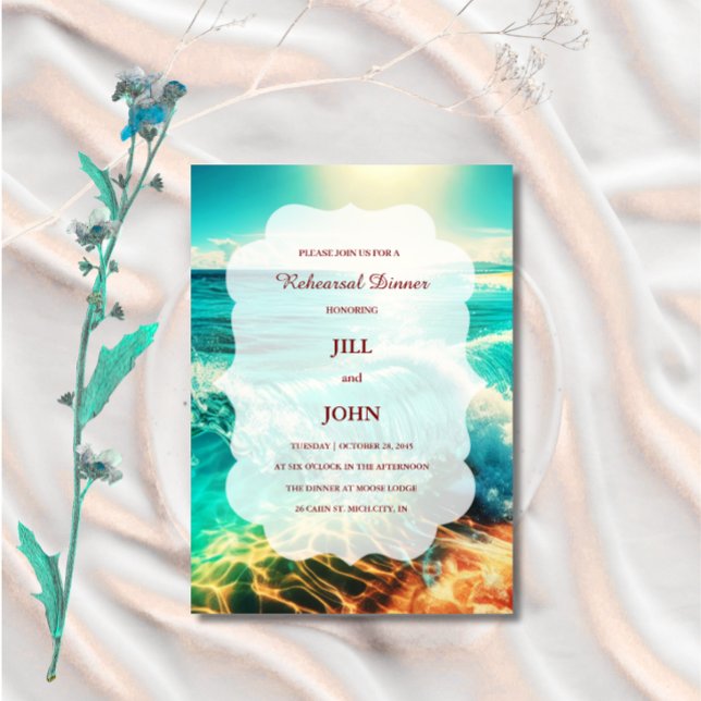  Rehearsal Dinner Invitation Beach Ocean Wedding (Creator Uploaded)