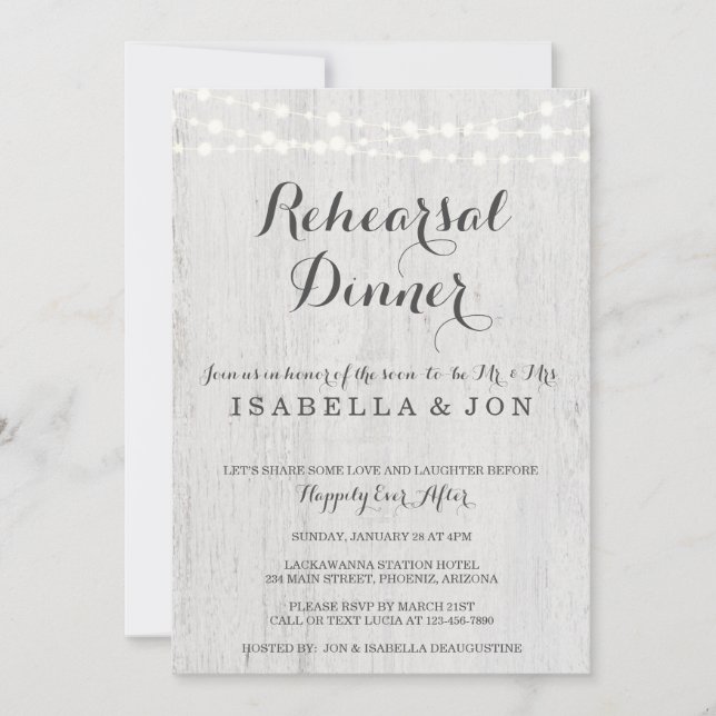 Rehearsal Dinner Invitation | Rustic Romantic (Front)