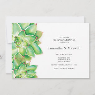 REHEARSAL DINNER Invitation, Watercolor Succulent Invitation
