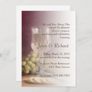 Rehearsal Dinner Invitation Wine Cheese Grapes