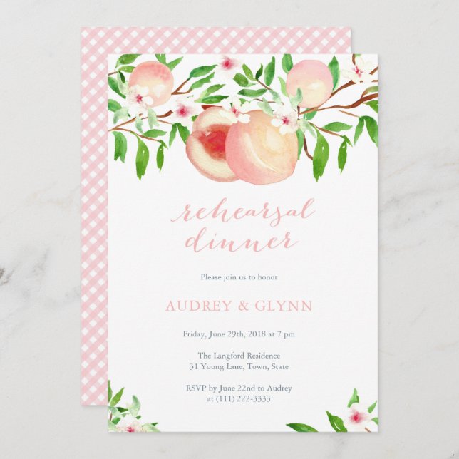 Rehearsal dinner invitations for Southern Wedding (Front/Back)
