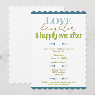Rehearsal Dinner Love, Laugher, Happily Ever After Invitation