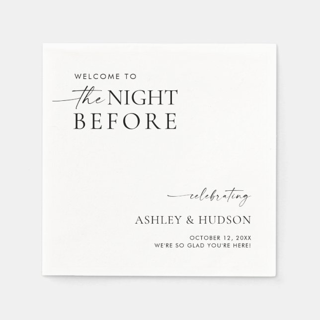 Rehearsal Dinner Napkin The Night Before Napkins (Front)