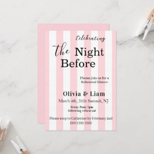 Rehearsal Dinner Night Before Pink & White Stripe