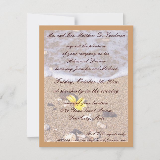 Rehearsal Dinner Ocean Seashells Invitation (Front)