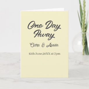 Rehearsal dinner One day away night before name da Card