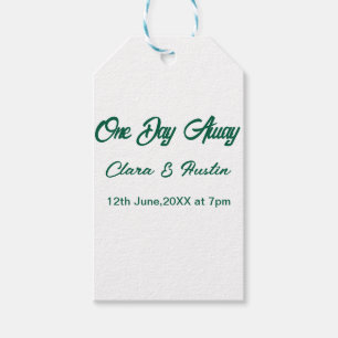 Rehearsal dinner One day away night before name da Gift Tags