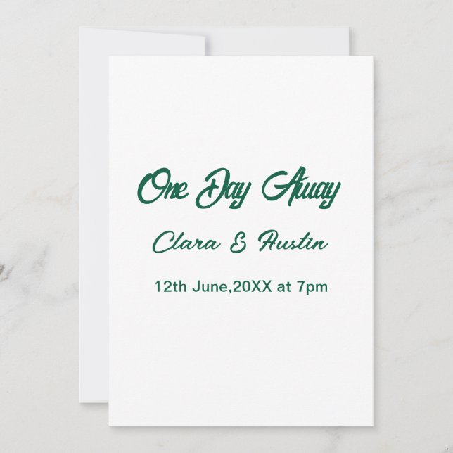 Rehearsal dinner One day away night before name da Invitation (Front)