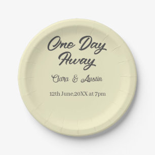 Rehearsal dinner One day away night before name da Paper Plate