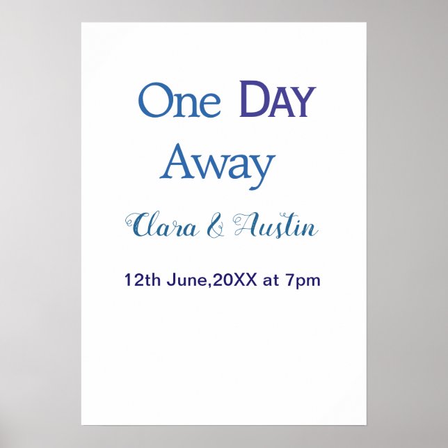 Rehearsal dinner One day away night before name da Poster (Front)