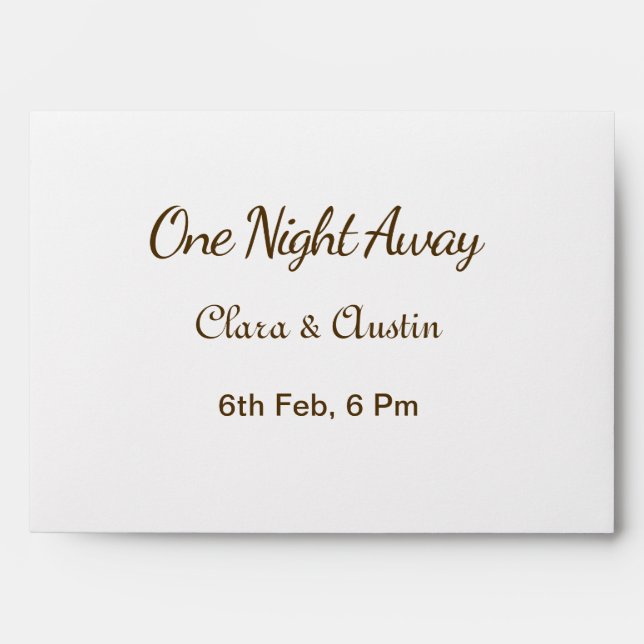 Rehearsal dinner One night away brow orange pastel Envelope (Front)