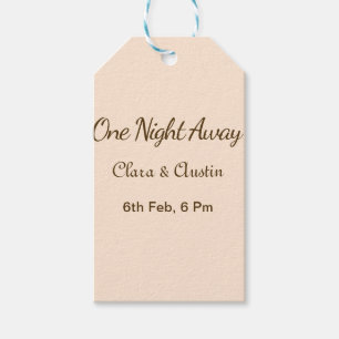 Rehearsal dinner One night away brow orange pastel Gift Tags