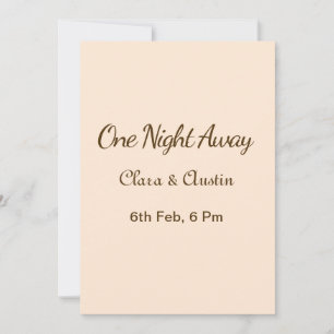 Rehearsal dinner One night away brow orange pastel Invitation