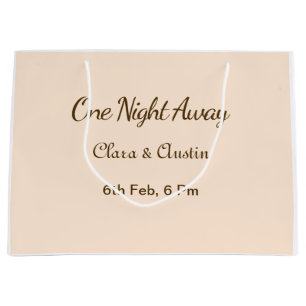 Rehearsal dinner One night away brow orange pastel Large Gift Bag