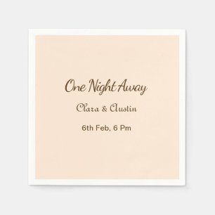 Rehearsal dinner One night away brow orange pastel Napkin