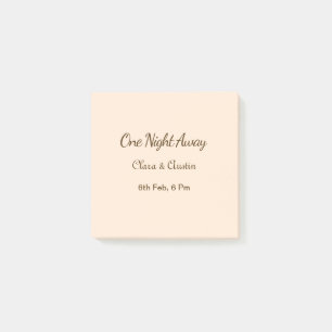Rehearsal dinner One night away brow orange pastel Post-it Notes
