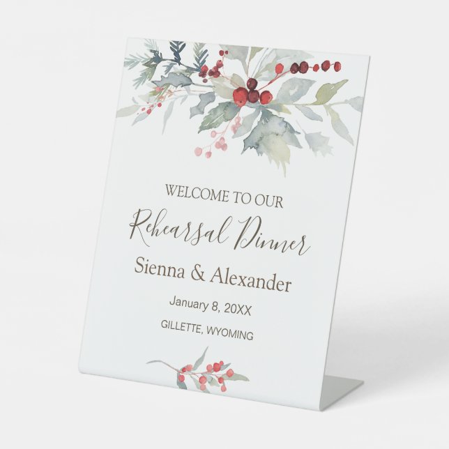 Rehearsal Dinner Pedestal Sign (Front)