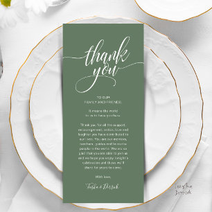 Rehearsal Dinner Place Setting Thank you Card