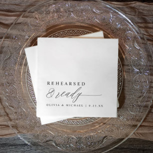 Rehearsal Dinner Rehearsed & Ready Modern Wedding Napkin