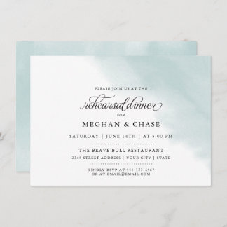 Rehearsal Dinner | Teal Green Watercolor Invitation