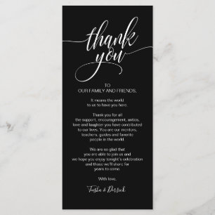 Rehearsal Dinner Thank you Place Setting Card