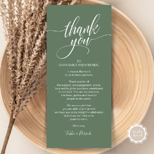Rehearsal Dinner Thank you Place Setting Card