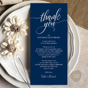 Rehearsal Dinner Thank you Place Setting Card