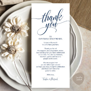 Rehearsal Dinner Thank you Place Setting Card