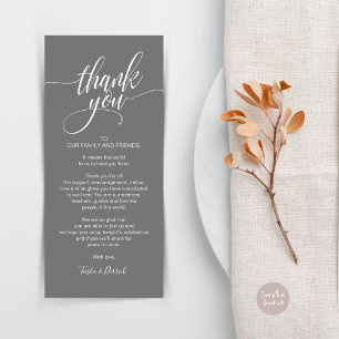 Rehearsal Dinner Thank you Place Setting Card