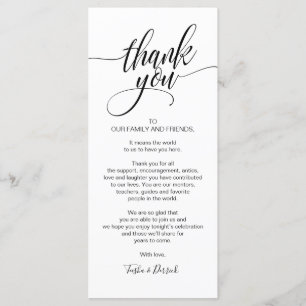 Rehearsal Dinner Thank you Place Setting Card