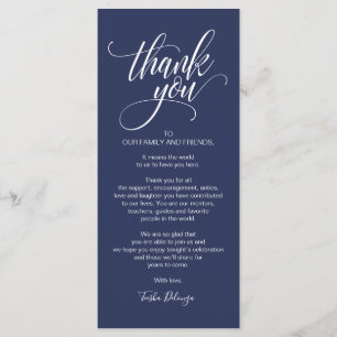 Rehearsal Dinner Thank you Place Setting Card
