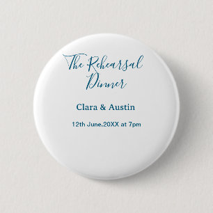 Rehearsal dinner the night before simple minimal m 6 cm round badge