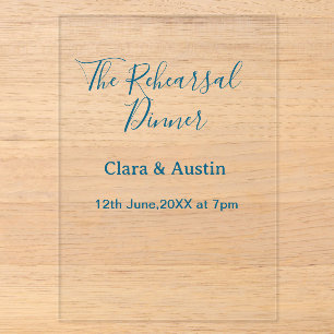 Rehearsal dinner the night before simple minimal m acrylic invitations