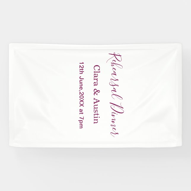 Rehearsal dinner the night before simple minimal m banner (Horizontal)