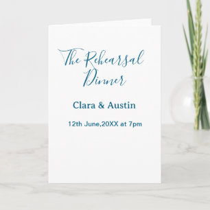 Rehearsal dinner the night before simple minimal m card