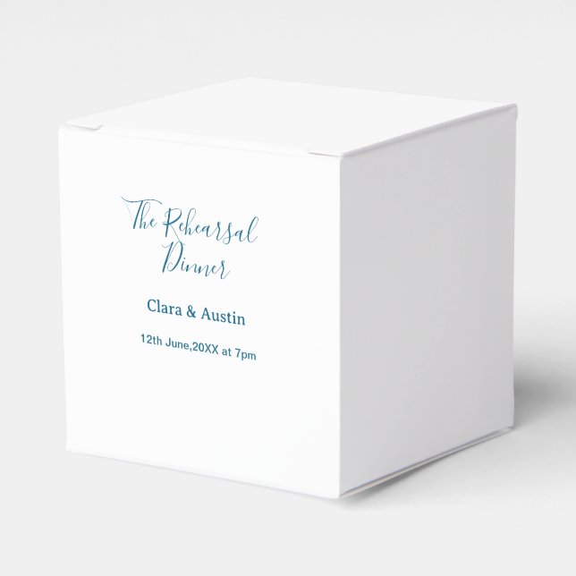 Rehearsal dinner the night before simple minimal m favour box (Front Side)