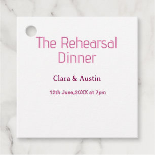 Rehearsal dinner the night before simple minimal m favour tags