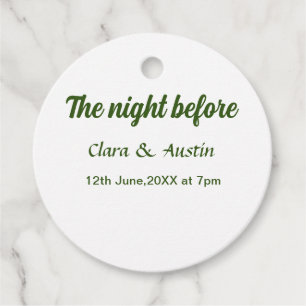 Rehearsal dinner the night before simple minimal m favour tags