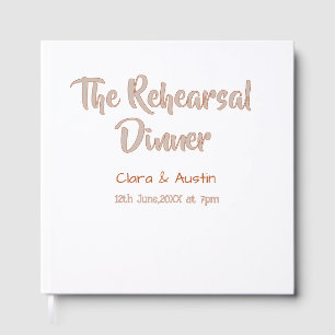 Rehearsal dinner the night before simple minimal m guest book