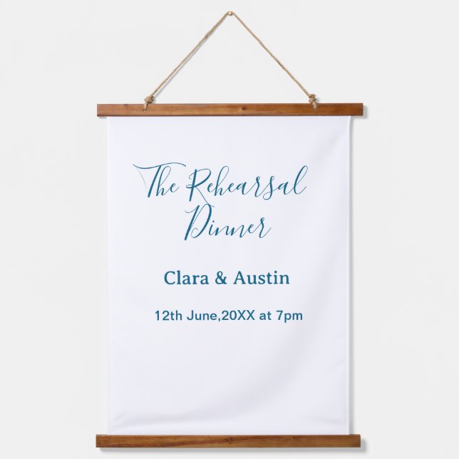 Rehearsal dinner the night before simple minimal m hanging tapestry (Front)