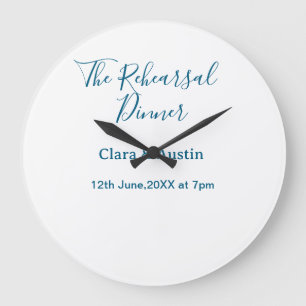 Rehearsal dinner the night before simple minimal m large clock